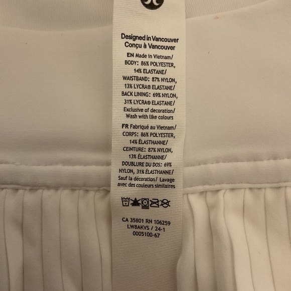 LULULEMON Varsity High Rise Pleated White Skirt, Size 4, NWT - Picture 4 of 6